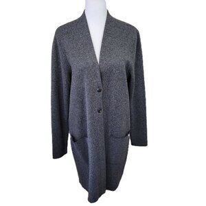 J. Jill Gray Sweater Button Closure Front Pockets Long Cardigan Women's Size S